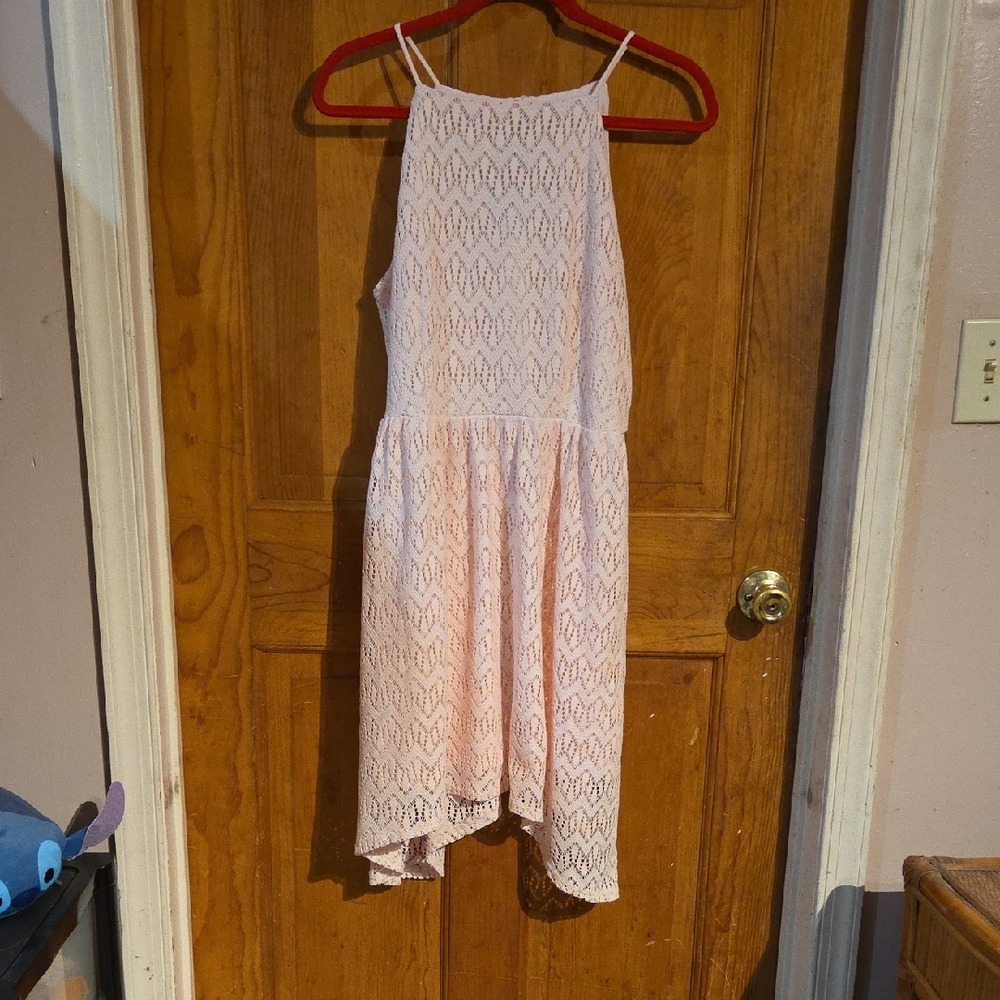 No Boundaries Light Pink Lace Dress
